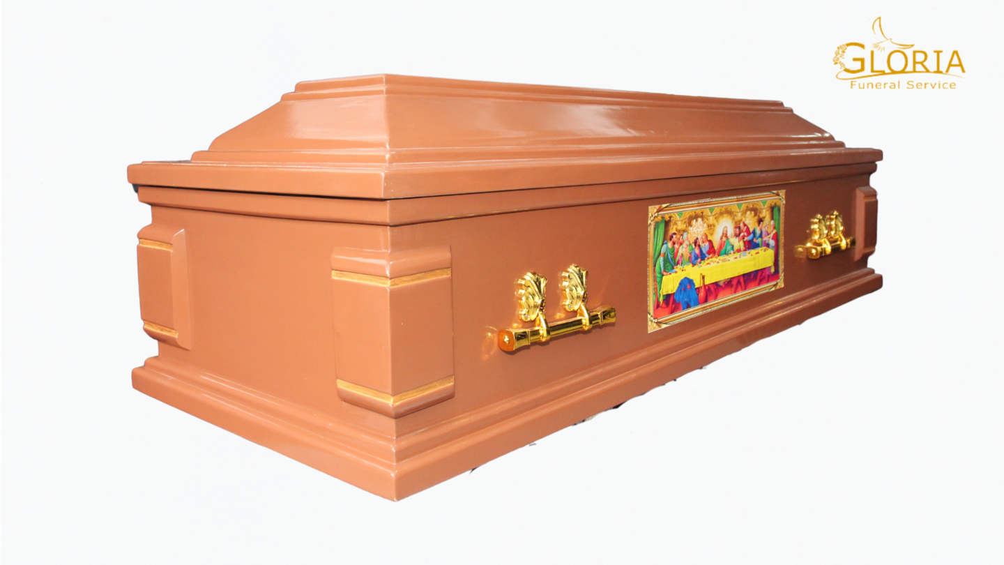 Peti Coklat Plitur Perjamuan Kudus Handle